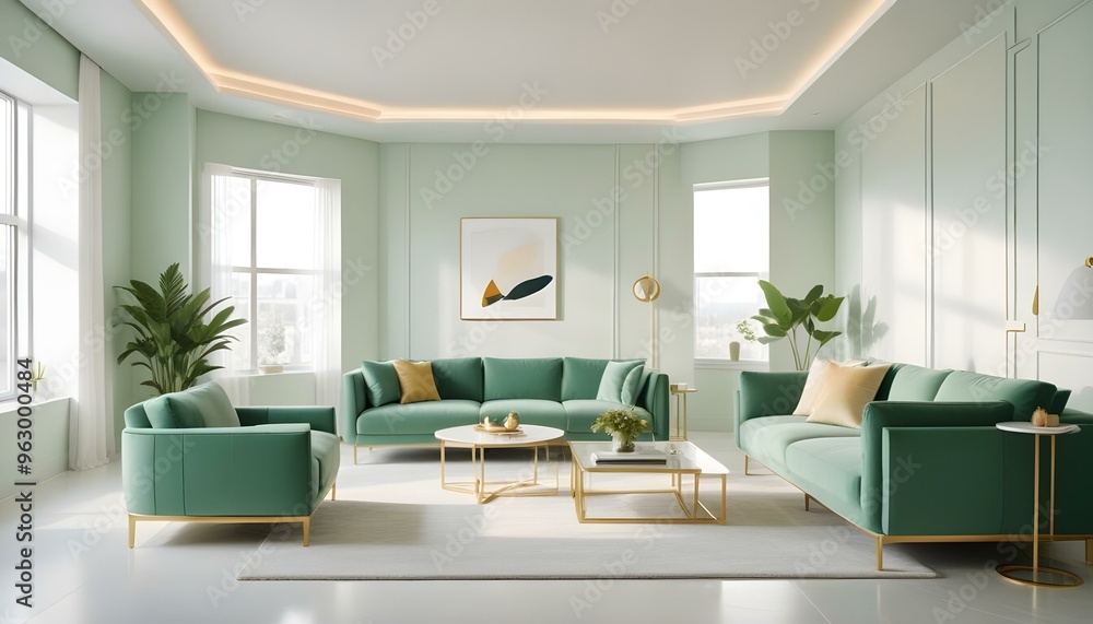 Fototapeta premium Photo interior modern design room 3d illustration