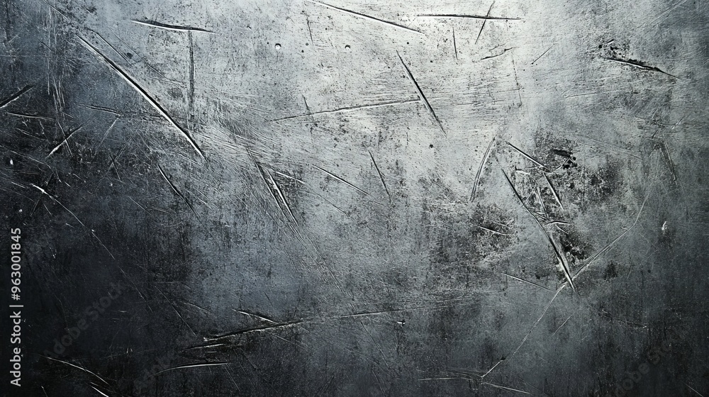 Gray grunge textured background with visible scratches, distressed and weathered surface ideal for industrial design, vintage themes, or digital art projects requiring a rugged, worn-out look.