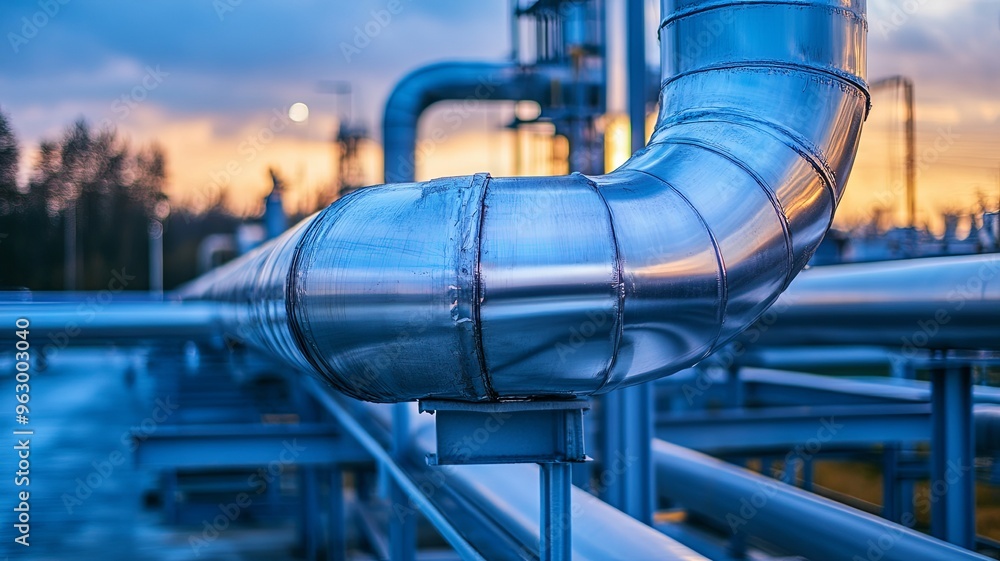 Steel pipeline outdoor structure in oil and gas chemical factory Steel pipeline outdoor structure in oil and gas chemical factory