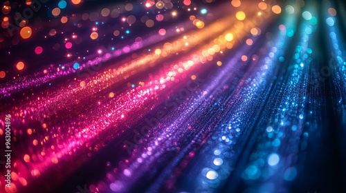 Abstract Background with Multicolored Lights and Glitter