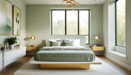 Photo interior modern design room 3d illustration