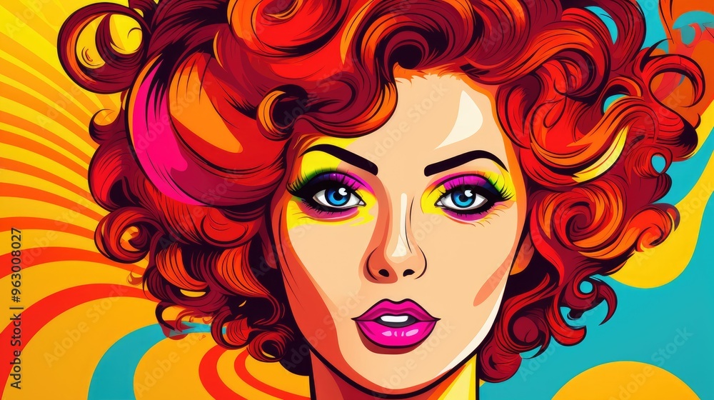 pop art woman colorful retro illustration pop art woman colorful retro illustration