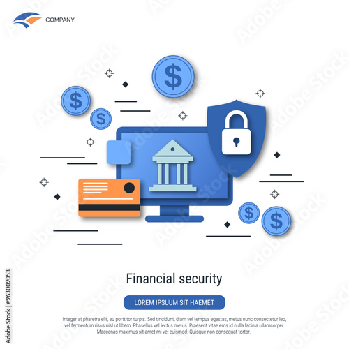 Financial security, money protection flat style vector concept illustration