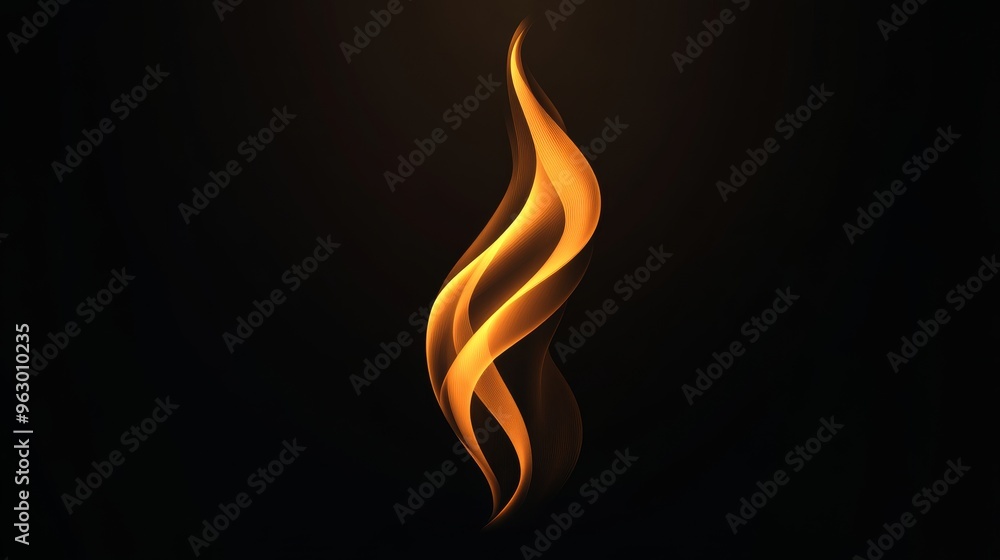 Golden abstract flame on dark background Golden abstract flame on dark background