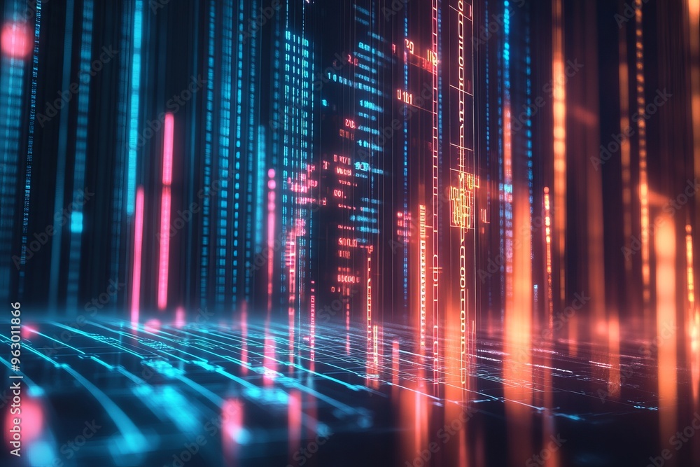 An abstract representation of financial growth with digital graphs and chart An abstract representation of financial growth with digital graphs and chart