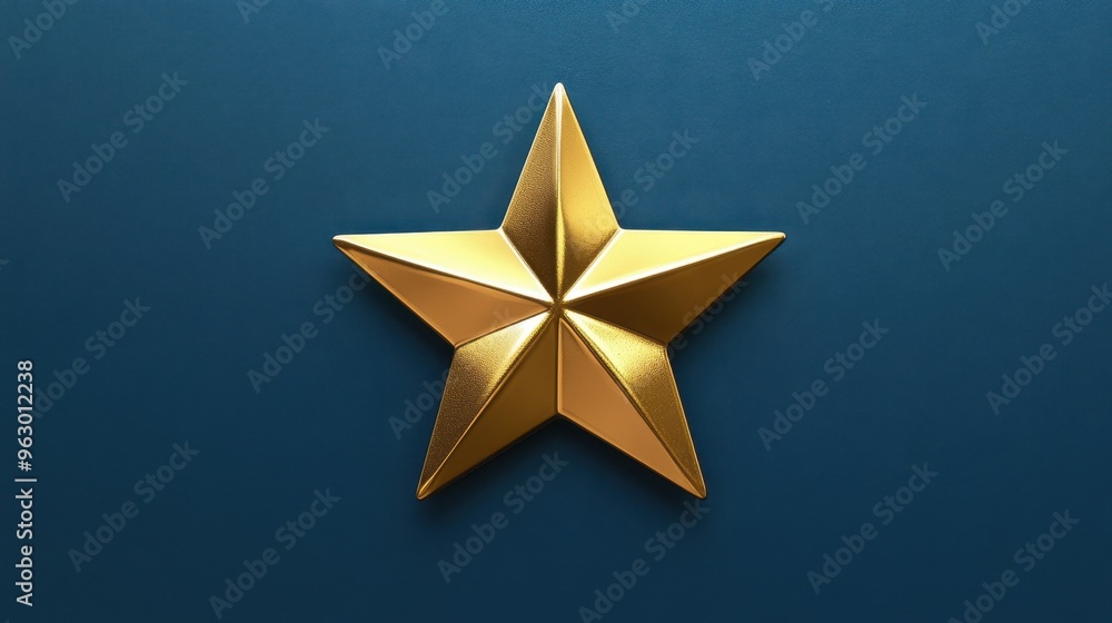 Obraz premium Gleaming gold star icon isolated on a clean background, creating a bold and recognizable symbol.