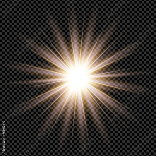 Shining yellow starburst effect design