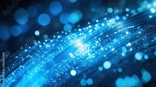 Wallpaper Mural Close-up of optic fiber cable illuminated with vibrant blue light, showcasing the speed and connection of modern technology. Torontodigital.ca