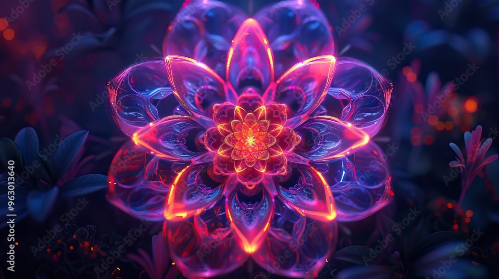 neon mandala flower neon mandala flower