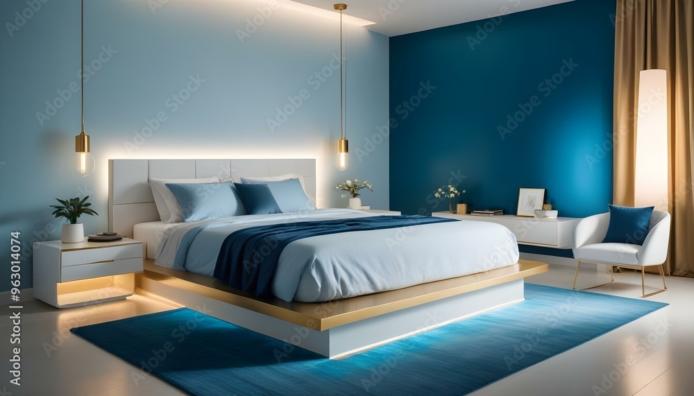 Photo interior modern design room 3d illustration Photo interior modern design room 3d illustration