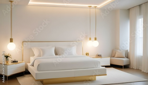 Photo interior modern design room 3d illustration