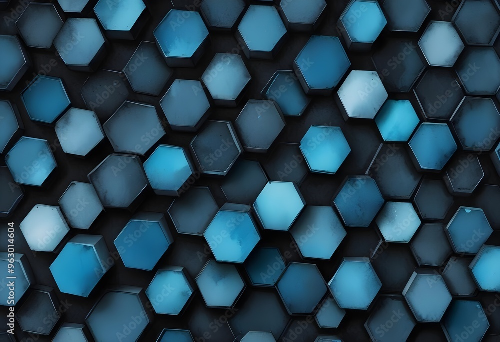 Hexagonal dark grey, black background texture, 3d illustration, 3d rendering, grey hexagons modern background Hexagonal dark grey, black background texture, 3d illustration, 3d rendering, grey hexagons modern background