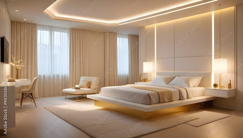Photo interior modern design room 3d illustration Photo interior modern design room 3d illustration