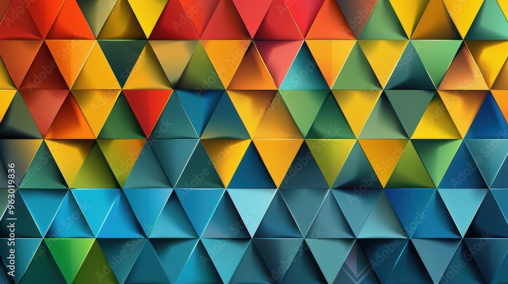 An eye-catching abstract background showcasing a design of overlapping triangles filled with bold, contrasting colors for a lively visual effect. An eye-catching abstract background showcasing a design of overlapping triangles filled with bold, contrasting colors for a lively visual effect.