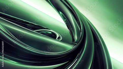 abstract smooth lines with neon green light