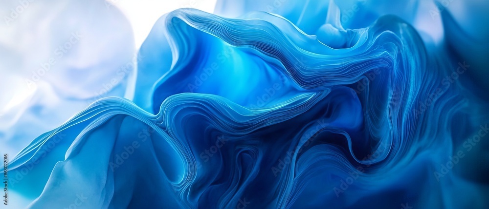 Obraz premium Vibrant blue abstract background with smooth gradient and textured layers, ideal for digital design, web banners, and modern presentations