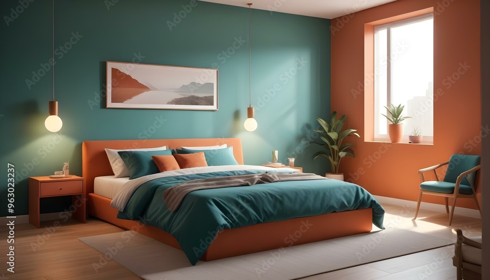 Photo interior modern design room 3d illustration Photo interior modern design room 3d illustration