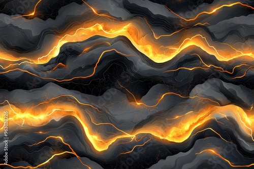 Dramatic fiery storm clouds with lightning bolts