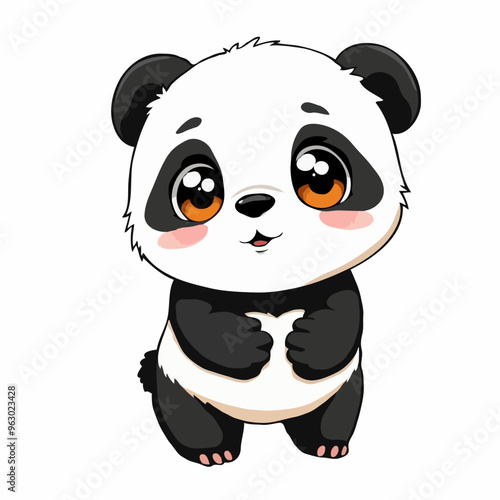 Ein niedlicher cartoonartiger Panda