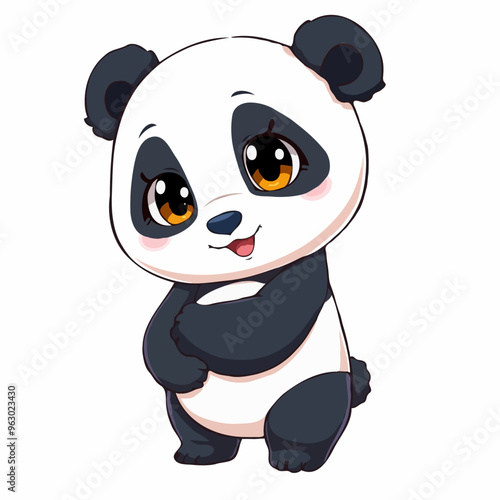 Ein niedlicher cartoonartiger Panda