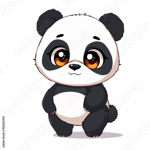 Ein niedlicher cartoonartiger Panda