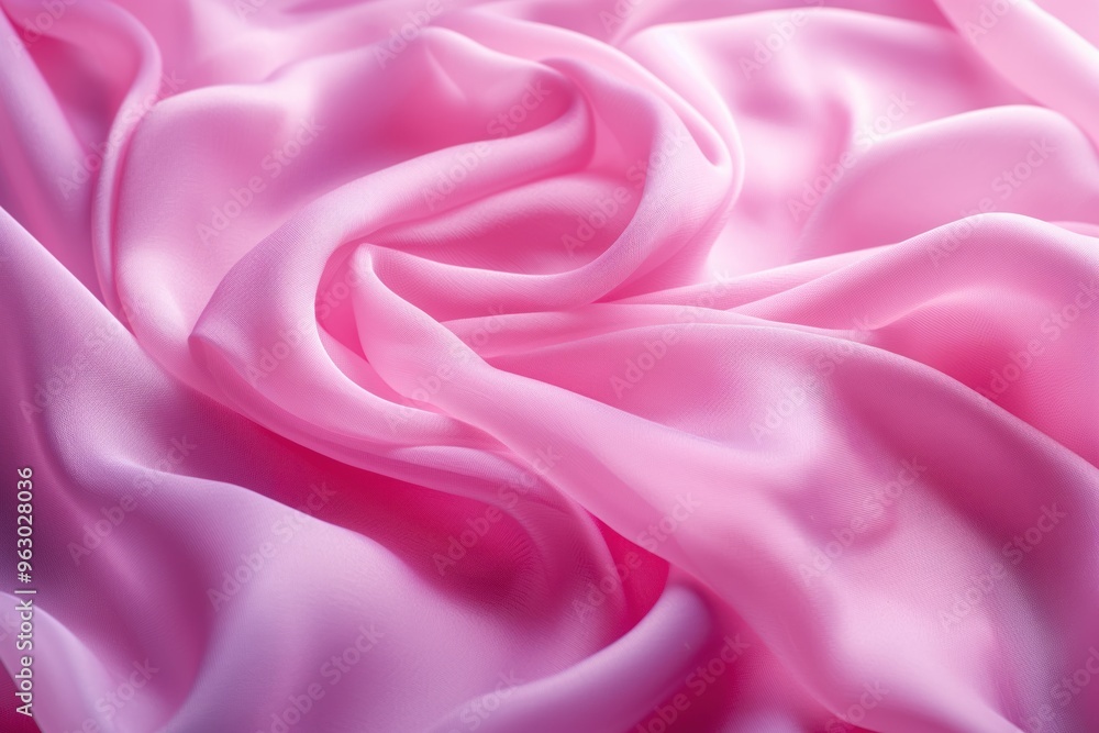 Pink fabric texture close-up. Smooth shiny satin-like material folded to create depth dimension. Slightly wrinkled adding softness. No text objects visible. Constant fabric position throughout image. Pink fabric texture close-up. Smooth shiny satin-like material folded to create depth dimension. Slightly wrinkled adding softness. No text objects visible. Constant fabric position throughout image.
