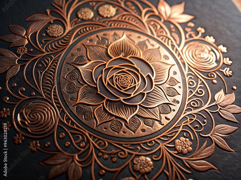 Metallic rose gold foil stamping technique craftsmanship premium feel Metallic rose gold foil stamping technique craftsmanship premium feel