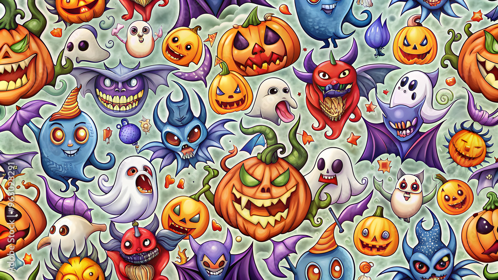 Ghost seamless pattern Halloween vector spooky scarf isolated repeat wallpaper tile background devil evil cartoon illustration doodle gift wrap paper white design Ghost seamless pattern Halloween vector spooky scarf isolated repeat wallpaper tile background devil evil cartoon illustration doodle gift wrap paper white design