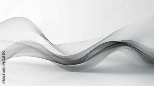 Abstract White Wavy  solid Background