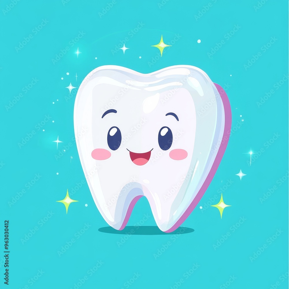 A happy tooth with sparkling clean enamel.