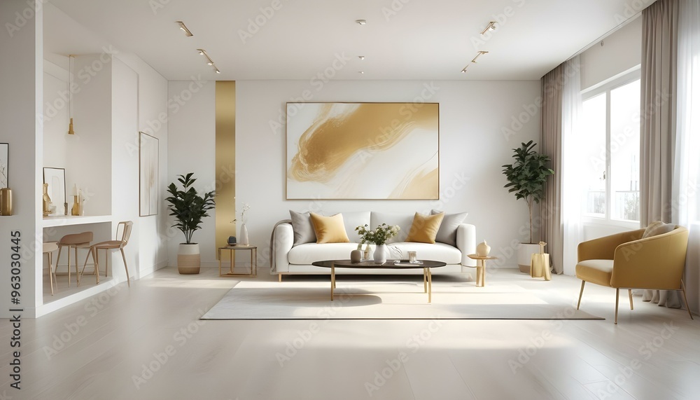 Fototapeta premium Photo interior modern design room 3d illustration