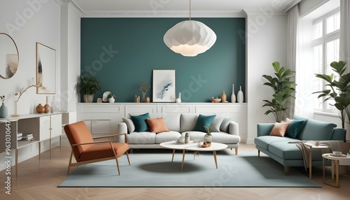 Photo interior modern design room 3d illustration