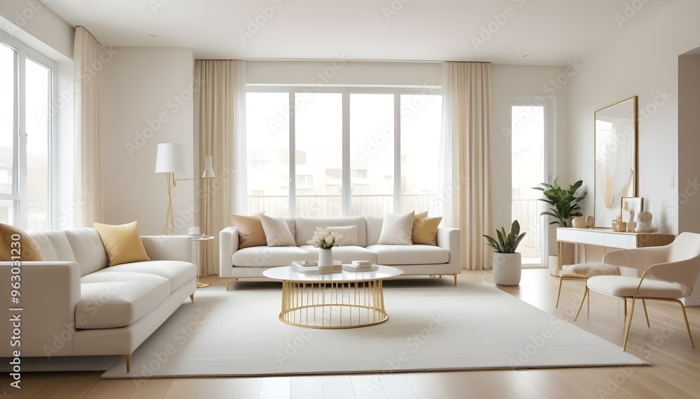 Fototapeta premium Photo interior modern design room 3d illustration