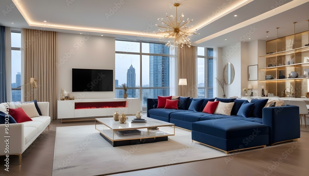 Photo interior modern design room 3d illustration Photo interior modern design room 3d illustration