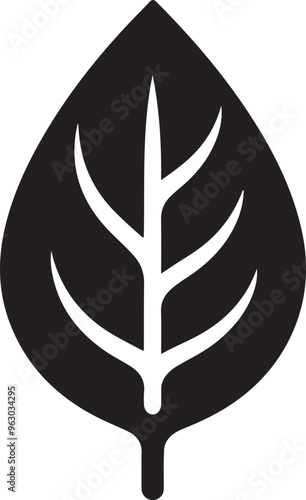 Leaf Silhouette Vector Art, Icon