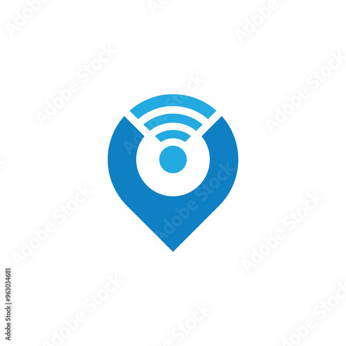 Wifi Signal Location logo vector design template