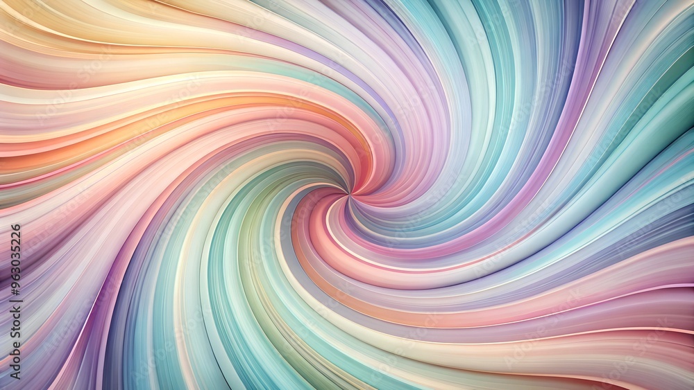 Fototapeta premium Soft pastel swirl abstract design with flowing lines in harmonious colors