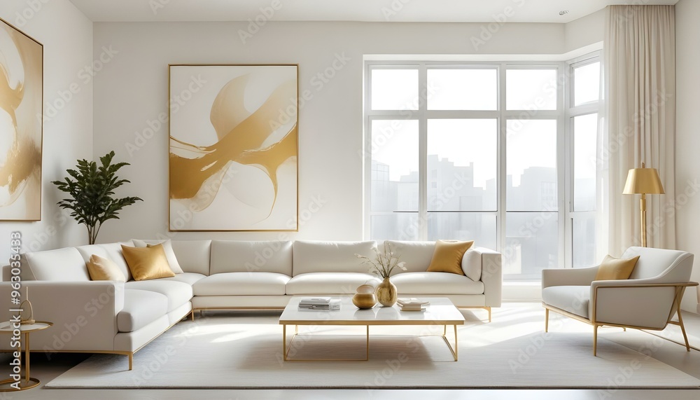 Fototapeta premium Photo interior modern design room 3d illustration