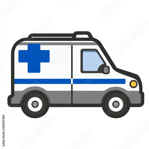 A simple illustration of a white ambulance.