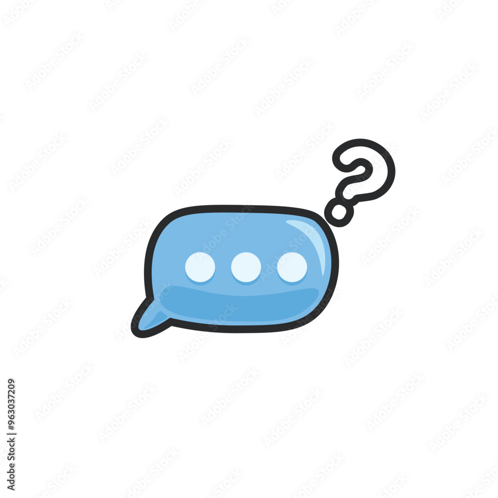Naklejka premium question bubble chat in outline flat vector design