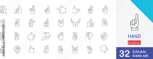 Hand Signs Outline stroke Icon style