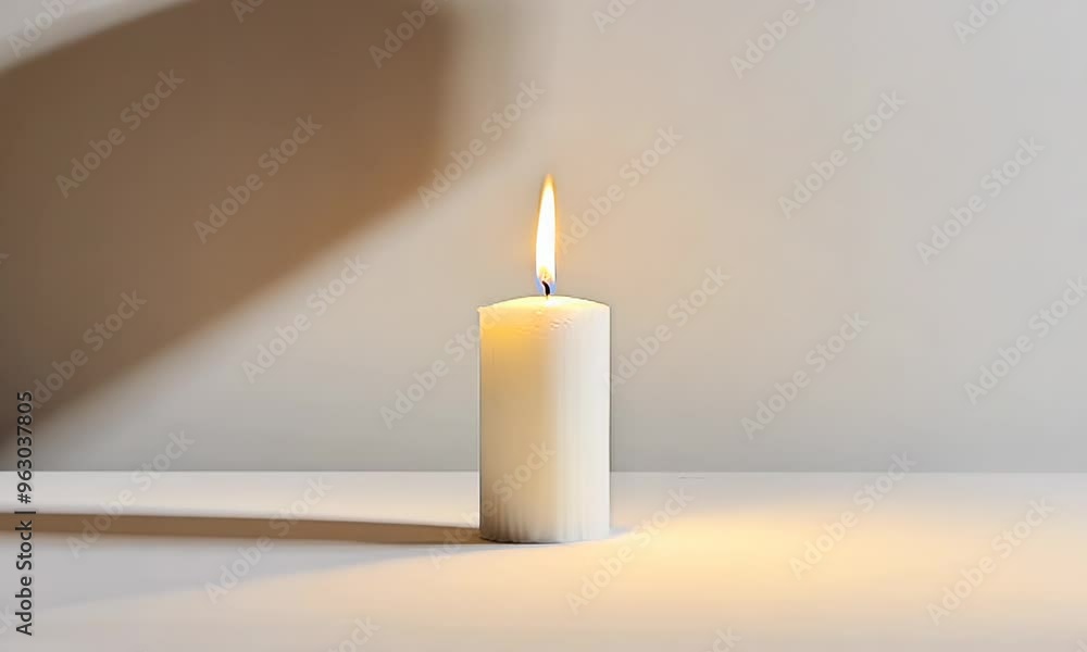 Isolated white candle on white background, Video Isolated white candle on white background, Video