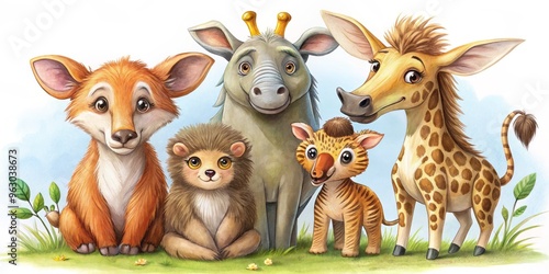 Playful Witty Animal Family Quirky Illustration Style