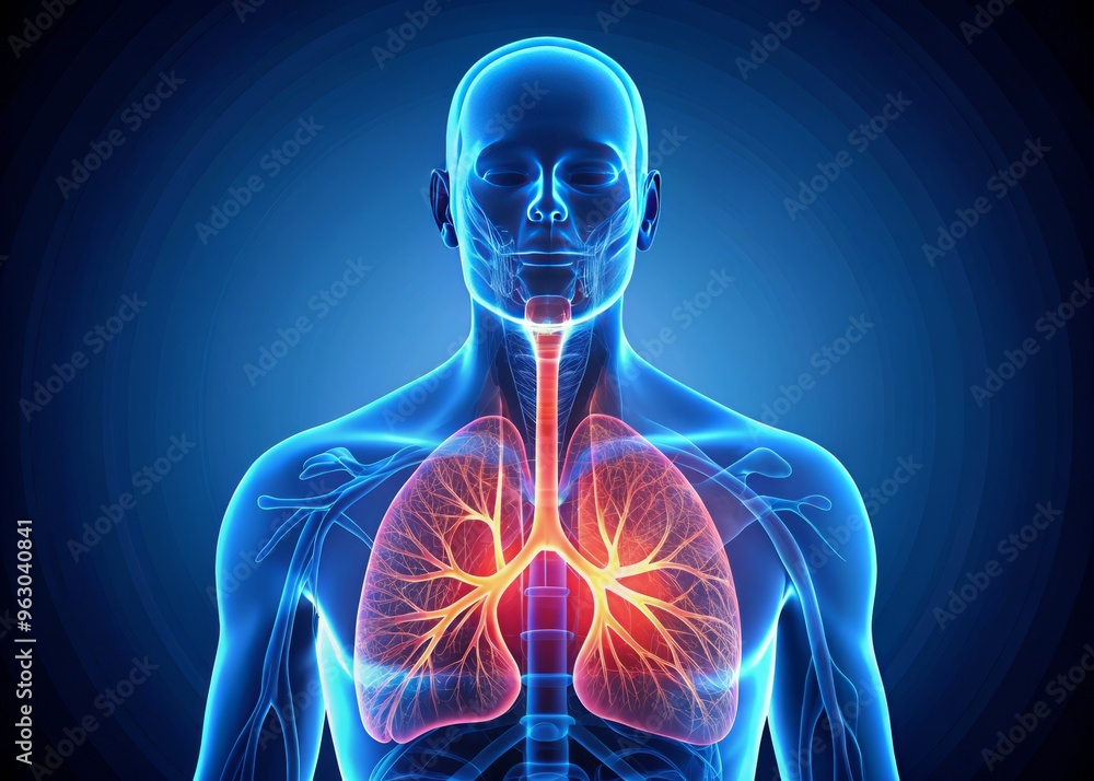 Respiratory system illustration for medical professionals with a minimalist design Respiratory system illustration for medical professionals with a minimalist design