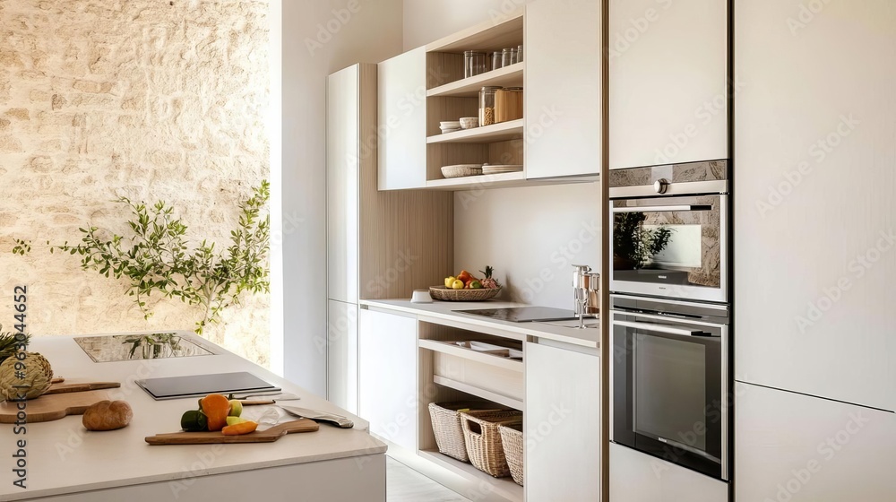 Kitchen with smart storage and a hidden work nook, innovative and practical Kitchen with smart storage and a hidden work nook, innovative and practical
