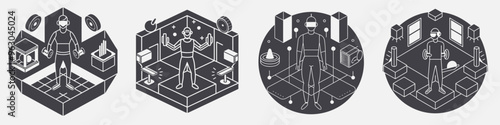 Augmented reality fitness, game user play virtual personal trainer