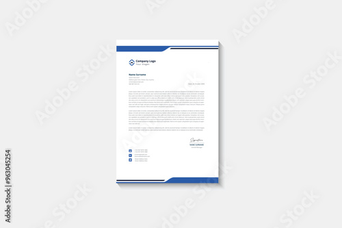 Clean corporate letterhead template design, Modern letterheads design template, Professional company letterheads template for business and project.