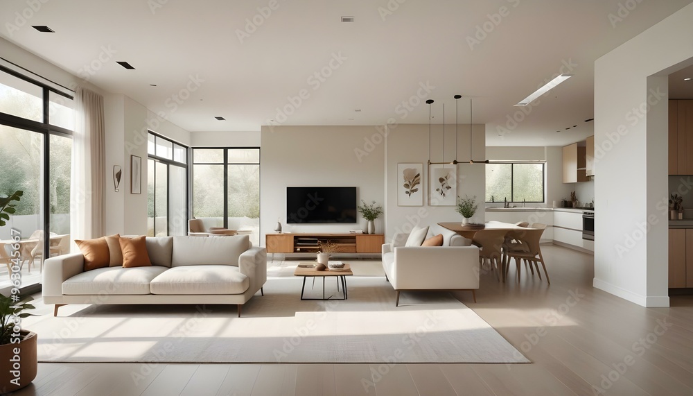 Fototapeta premium Photo interior modern design room 3d illustration