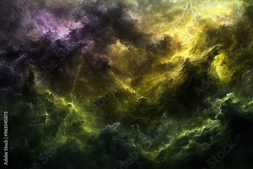 Dramatic Stormy Sky with Swirling Clouds and Lightning in Powerful Nature Landscape