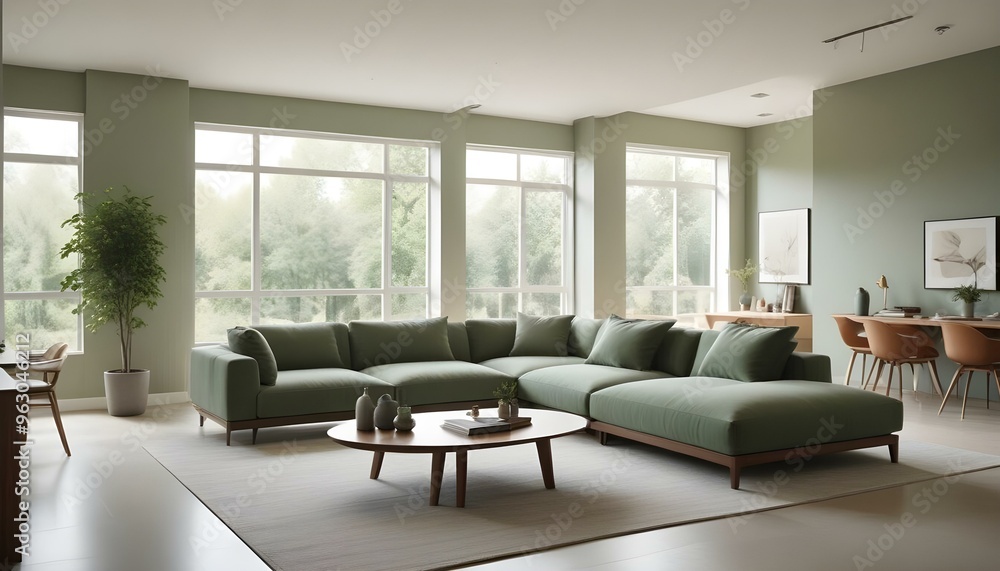 Fototapeta premium Photo interior modern design room 3d illustration